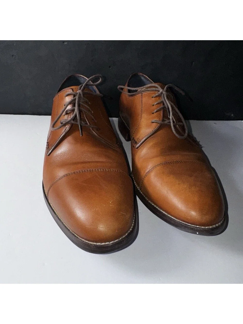 Cole Haan Grand.OS Cap Toe Oxford Dress Shoes Brown Leather Mens 10M [COPY]